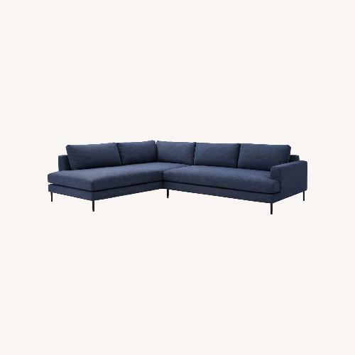 Used West Elm Andes Blue Fabric 3+ Piece Sectional for sale on AptDeco