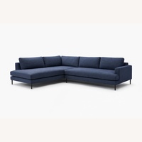 West Elm Andes Blue Fabric 3+ Piece Sectional