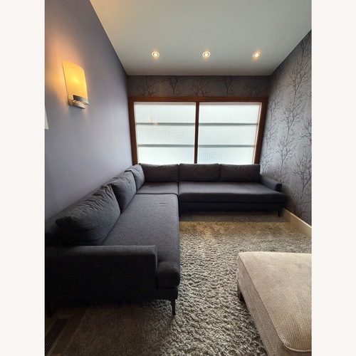 Used West Elm Andes Blue Fabric 3+ Piece Sectional for sale on AptDeco