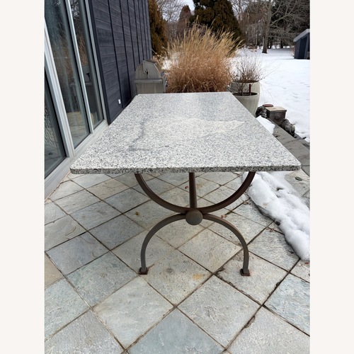 Used ABC Carpet and Home Light Gray Iron Dining Table for sale on AptDeco