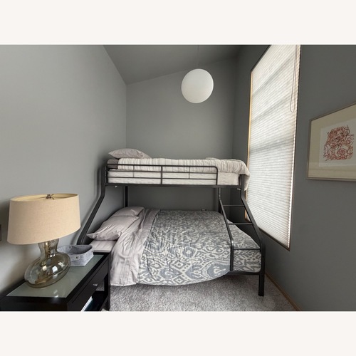 Used Light Gray Stainless Steel Bunk Bed for sale on AptDeco