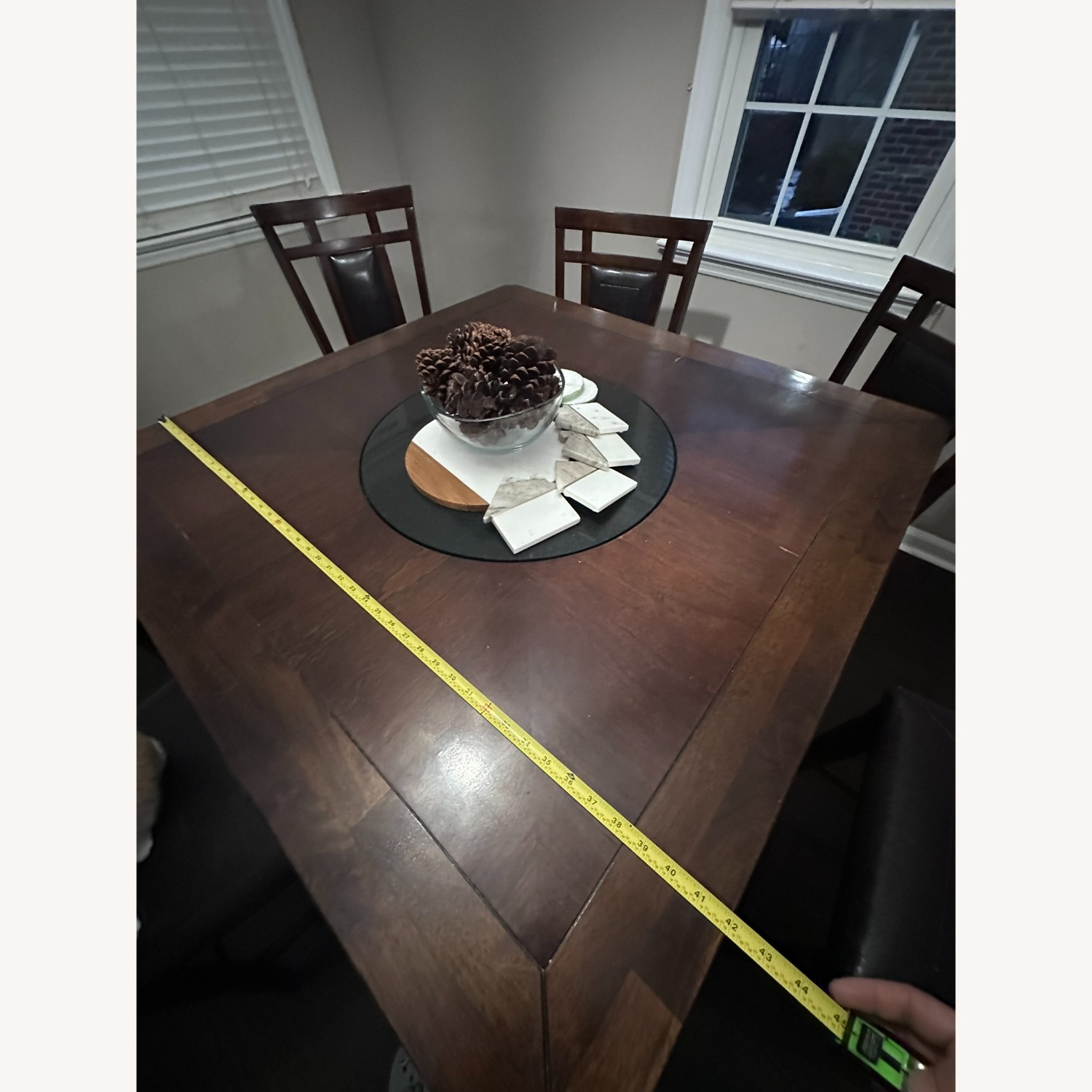 Vintage/Antique Dark Brown Wood Dining Set - image-9