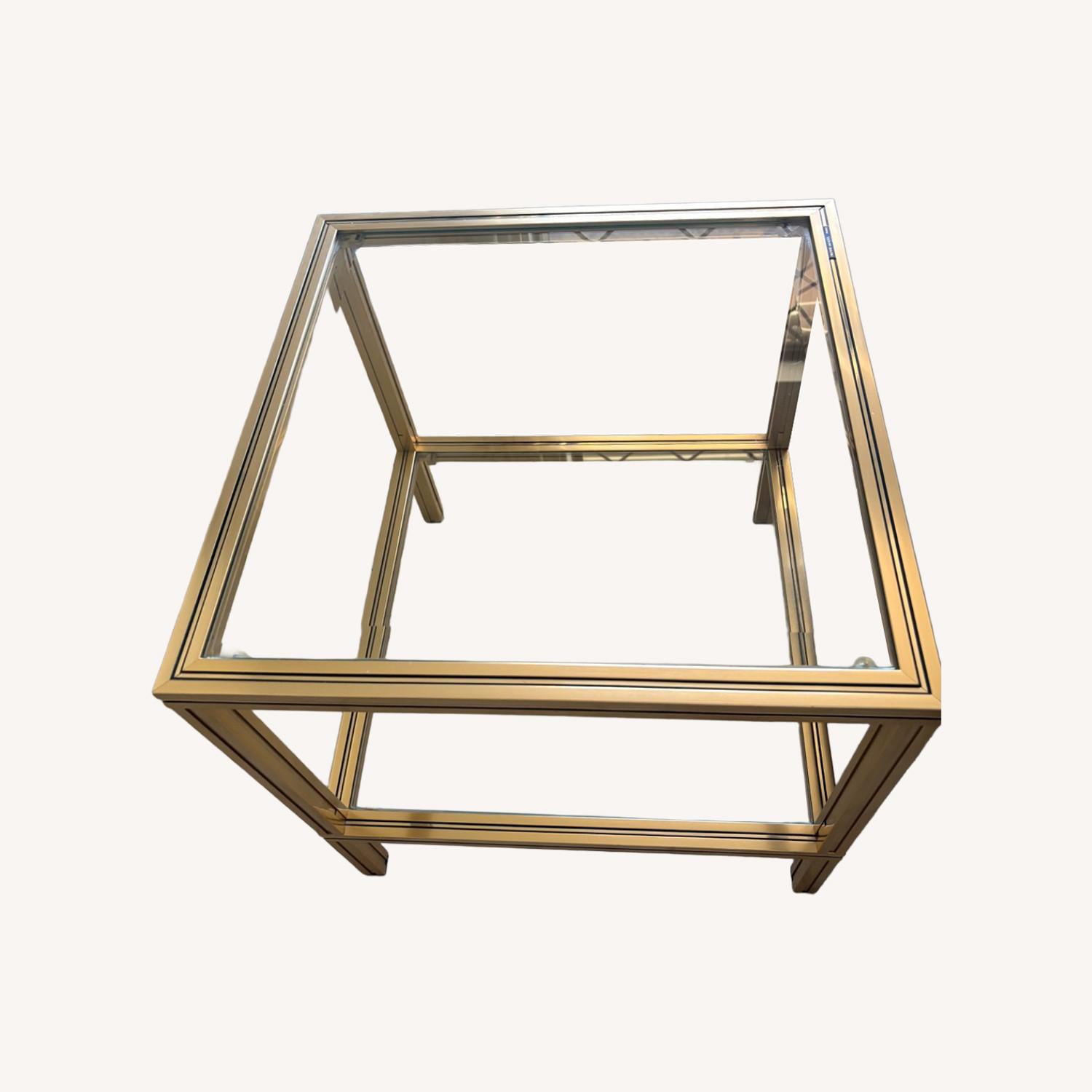 Vintage/Antique Gold Glass Coffee Table - image-6