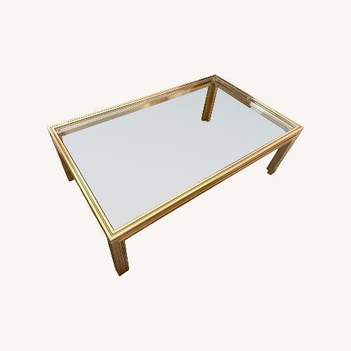 Used Vintage/Antique Gold Glass Coffee Table for sale on AptDeco