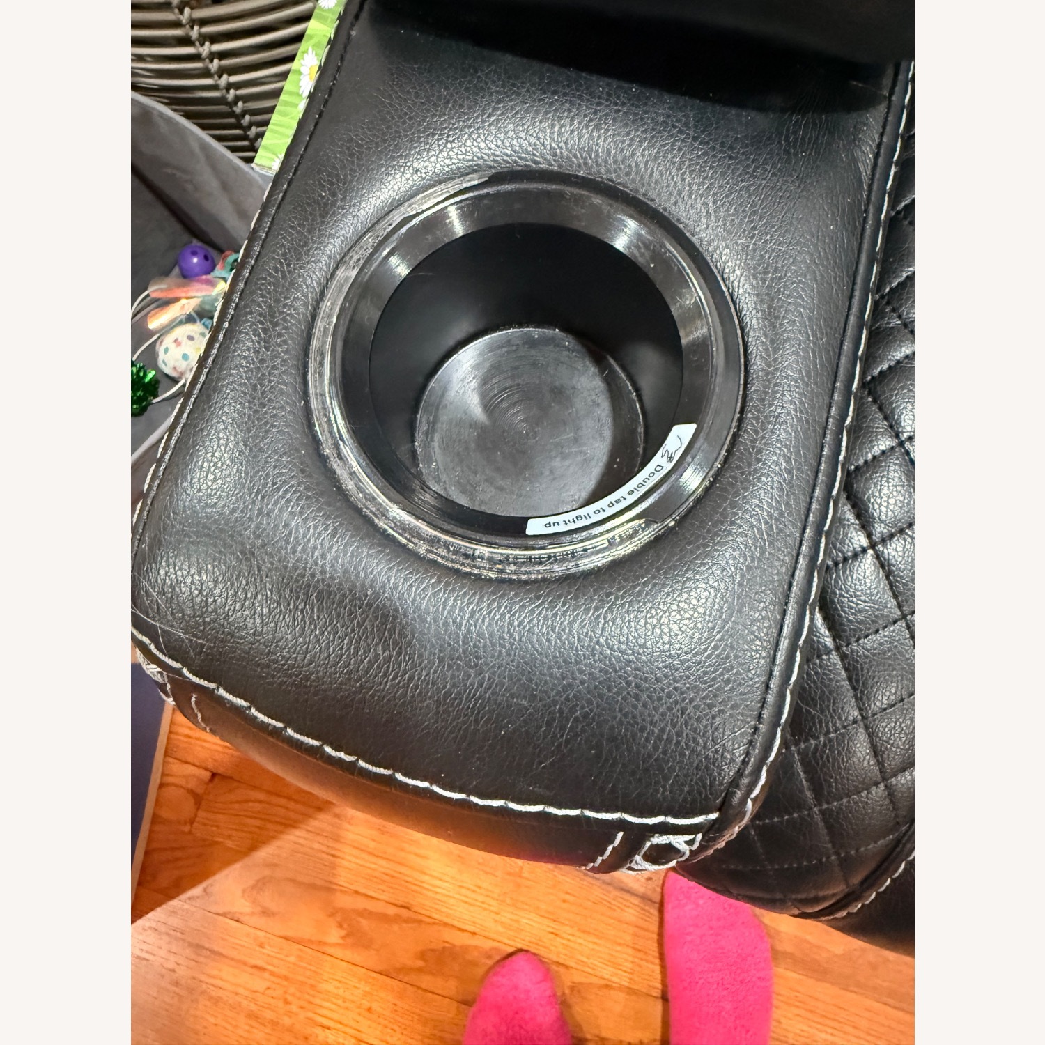 Raymour & Flanigan Black Leather Sofa - image-3