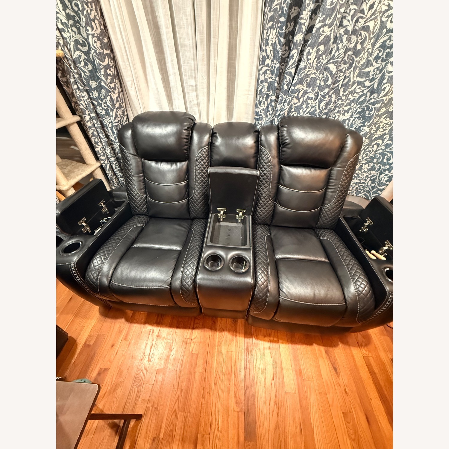 Raymour & Flanigan Black Leather Sofa - image-6