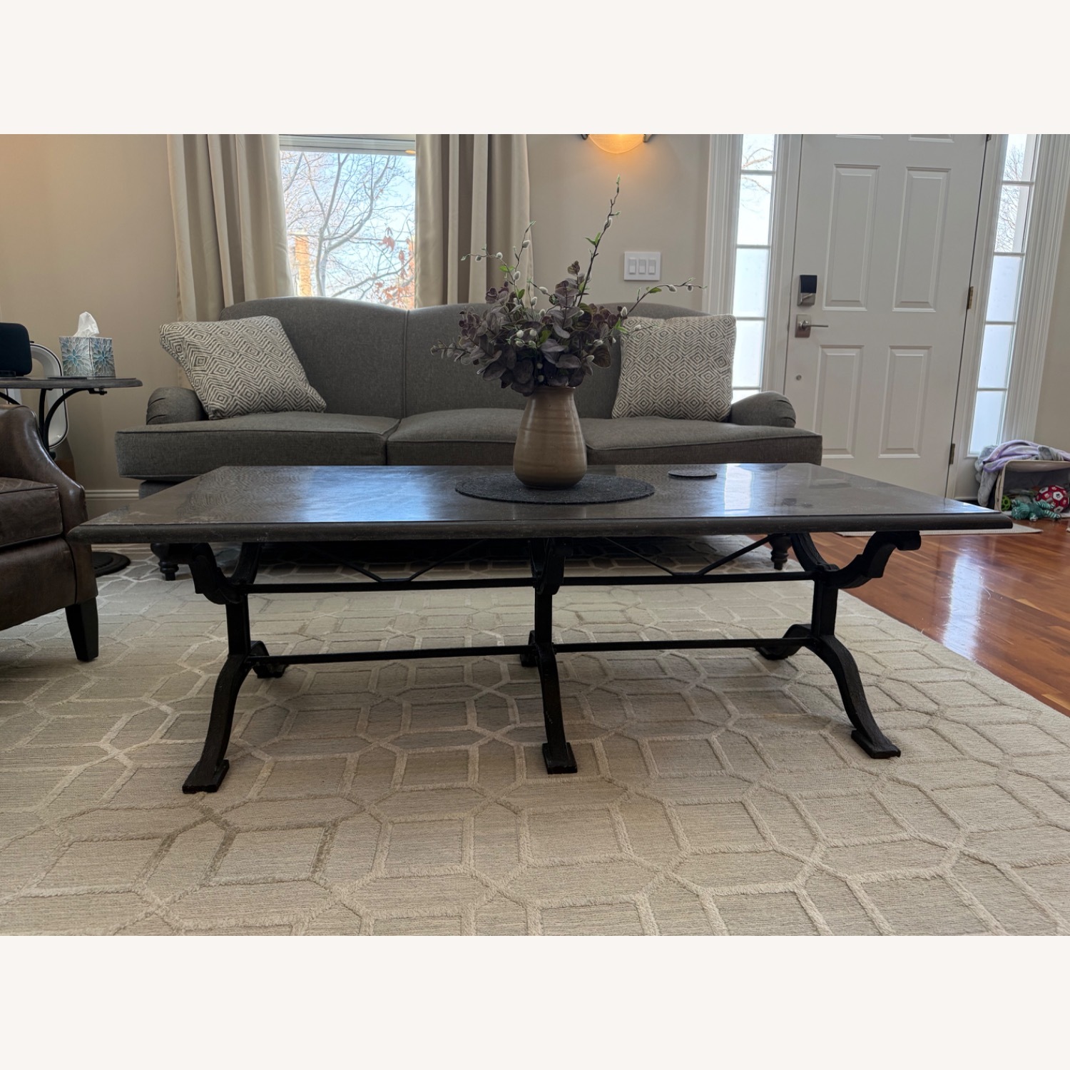 Arhaus Dark Gray Stone Coffee Table - image-2