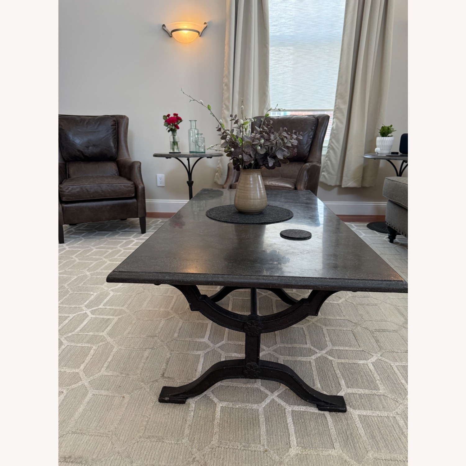 Arhaus Dark Gray Stone Coffee Table - image-1