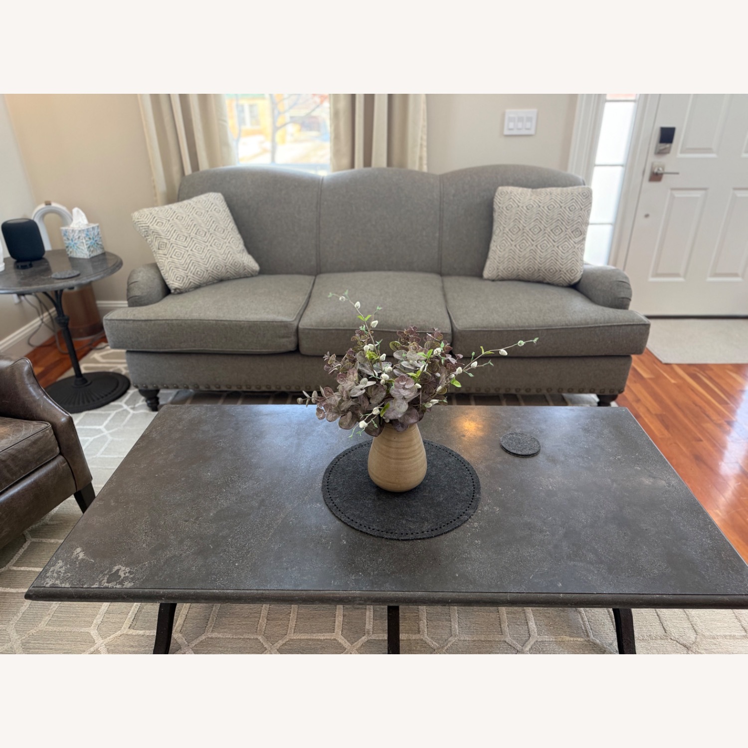 Arhaus Dark Gray Stone Coffee Table - image-3