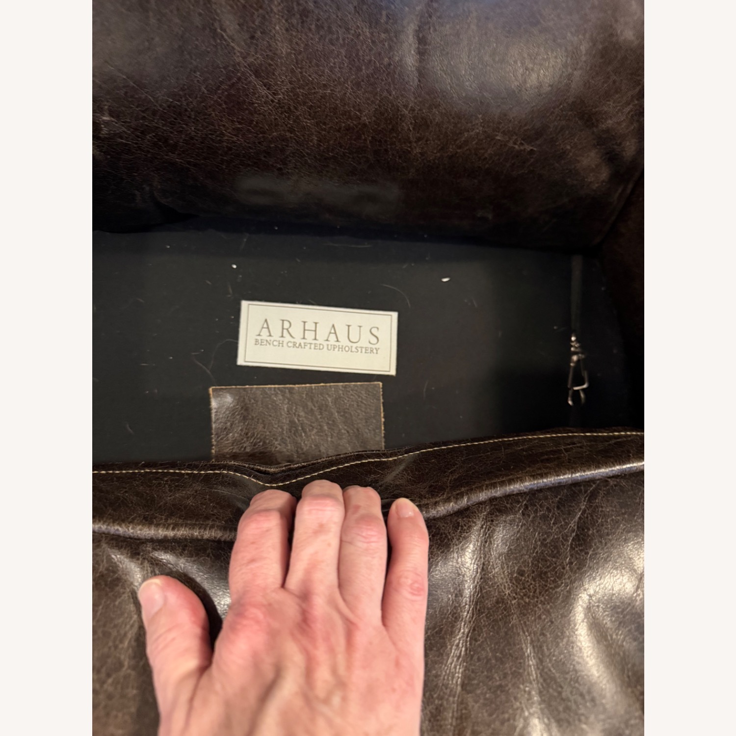 Arhaus Dark Brown Leather Armchair - image-4
