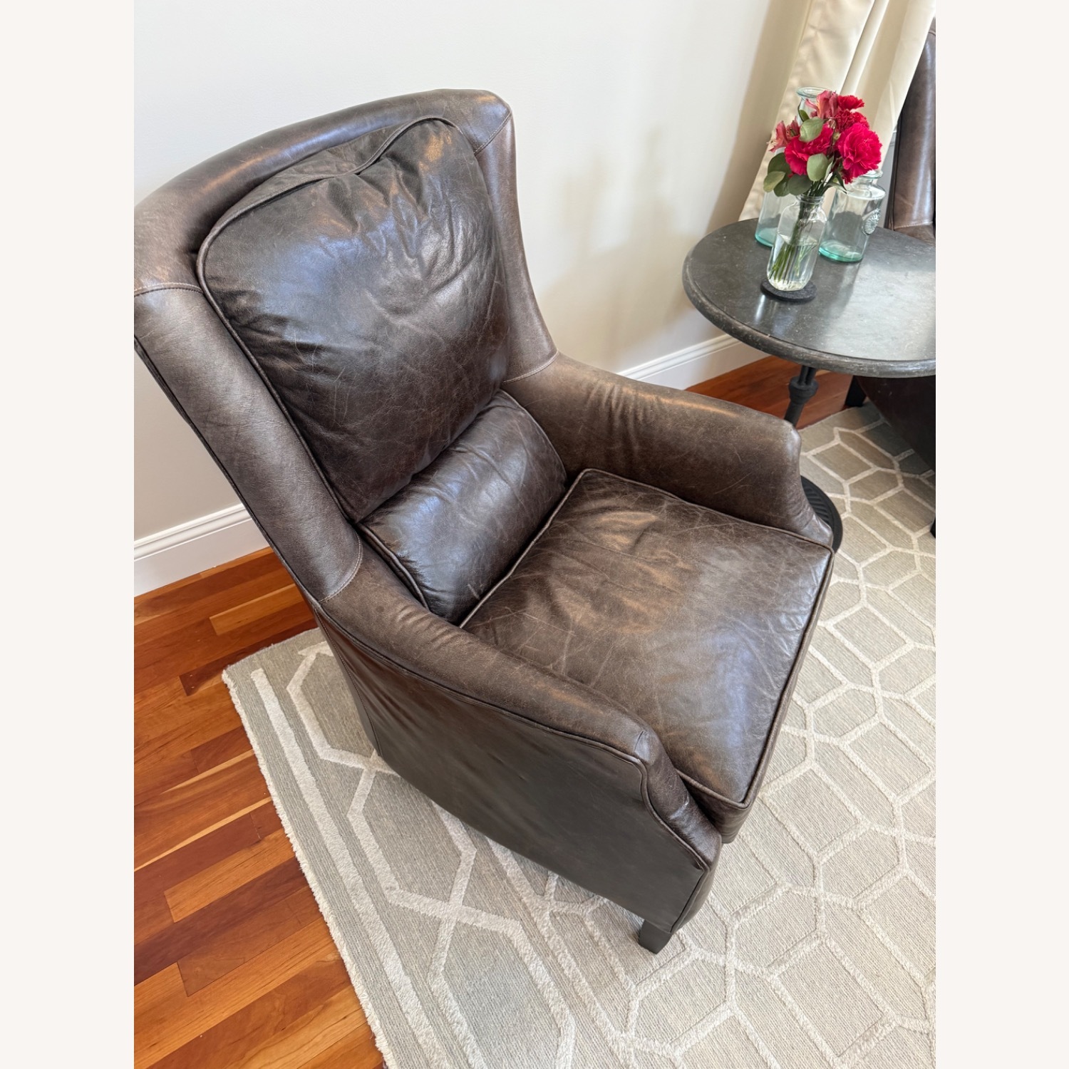 Arhaus Dark Brown Leather Armchair - image-2