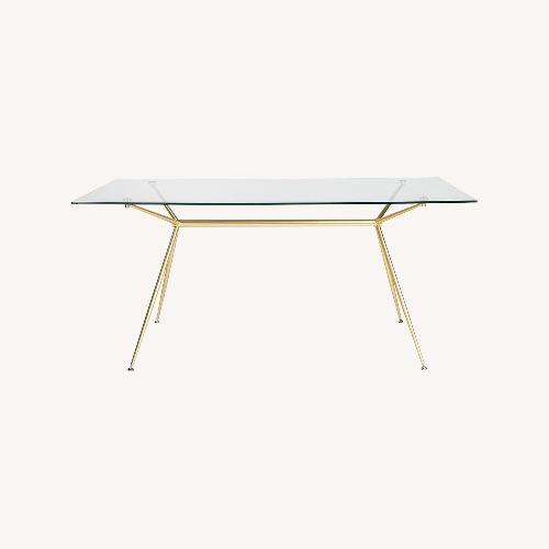 Used Crate & Barrel Glass Dining Table for sale on AptDeco