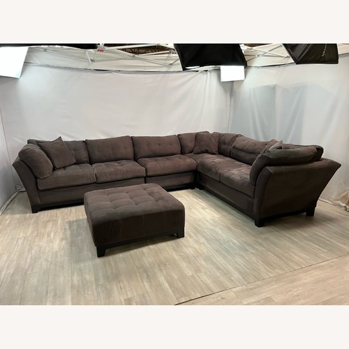 Used Cindy Crawford Home 5-Piece Sectional and Ottoman for sale on AptDeco