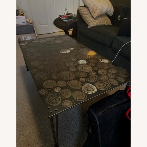 Used Dark Gray Metal Coffee Table for sale on AptDeco