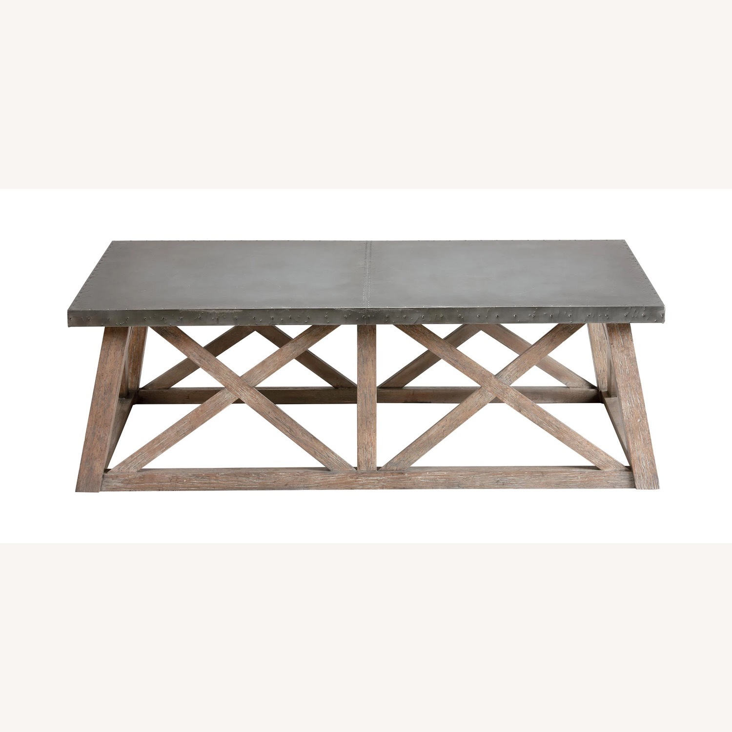 Ethan Allen Bruckner Dark Gray Metal Coffee Table - image-2