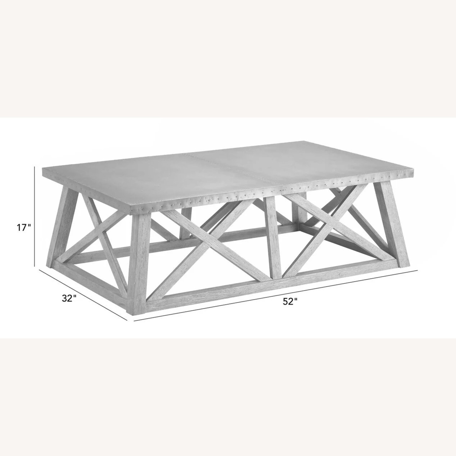 Ethan Allen Bruckner Dark Gray Metal Coffee Table - image-3