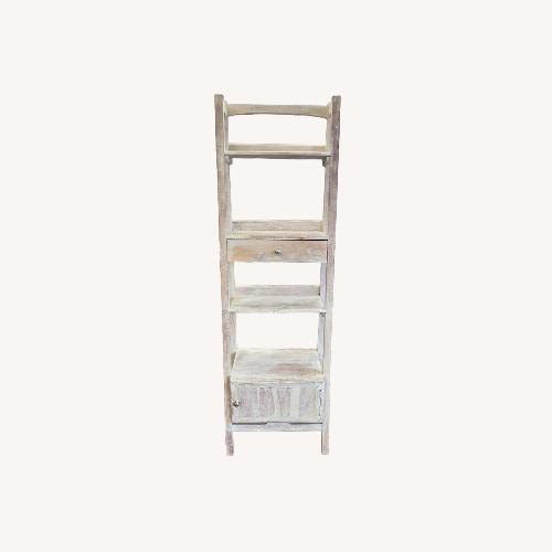 Used Wooden Farmhouse Ladder Shelf - Rustic 4-Tier for sale on AptDeco