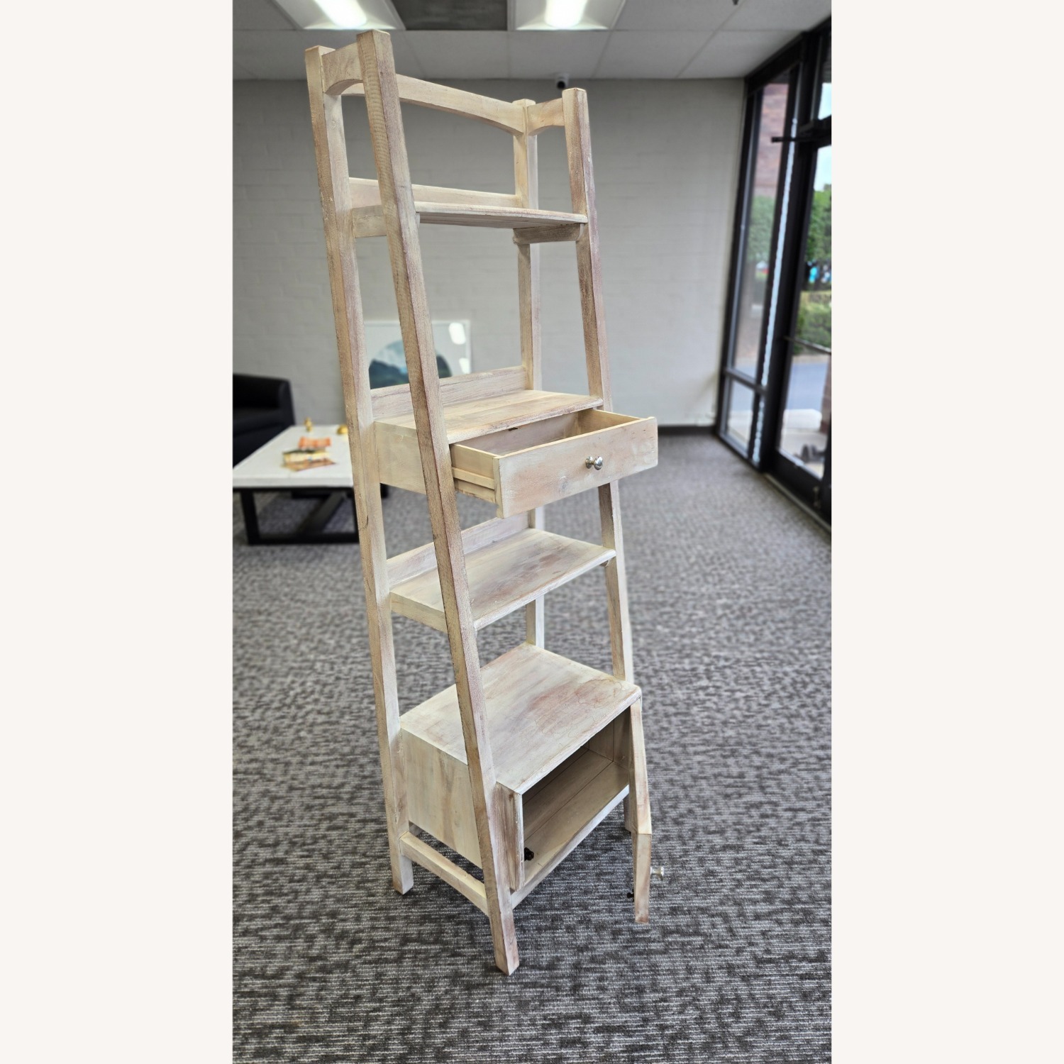  Wooden Farmhouse Ladder Shelf - Rustic 4-Tier - image-3