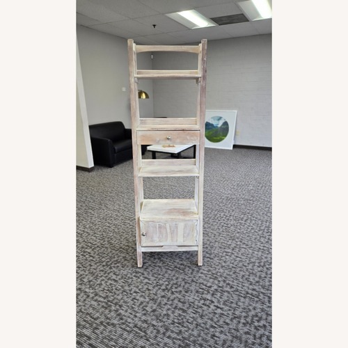Used  Wooden Farmhouse Ladder Shelf - Rustic 4-Tier for sale on AptDeco