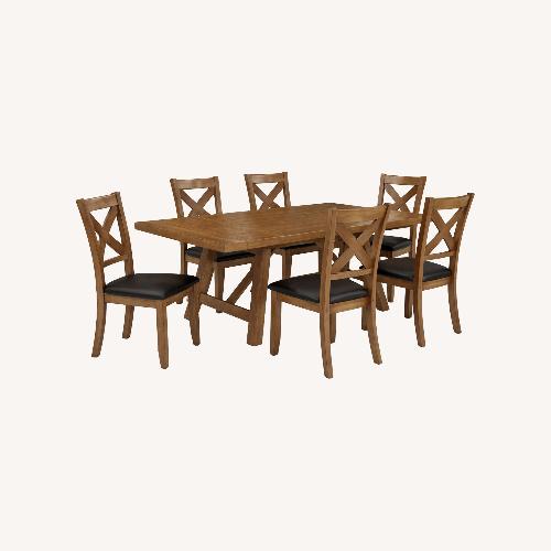 Used Acorn Cottage Brown 5 Pc Dining Room With X-back Chairs for sale on AptDeco