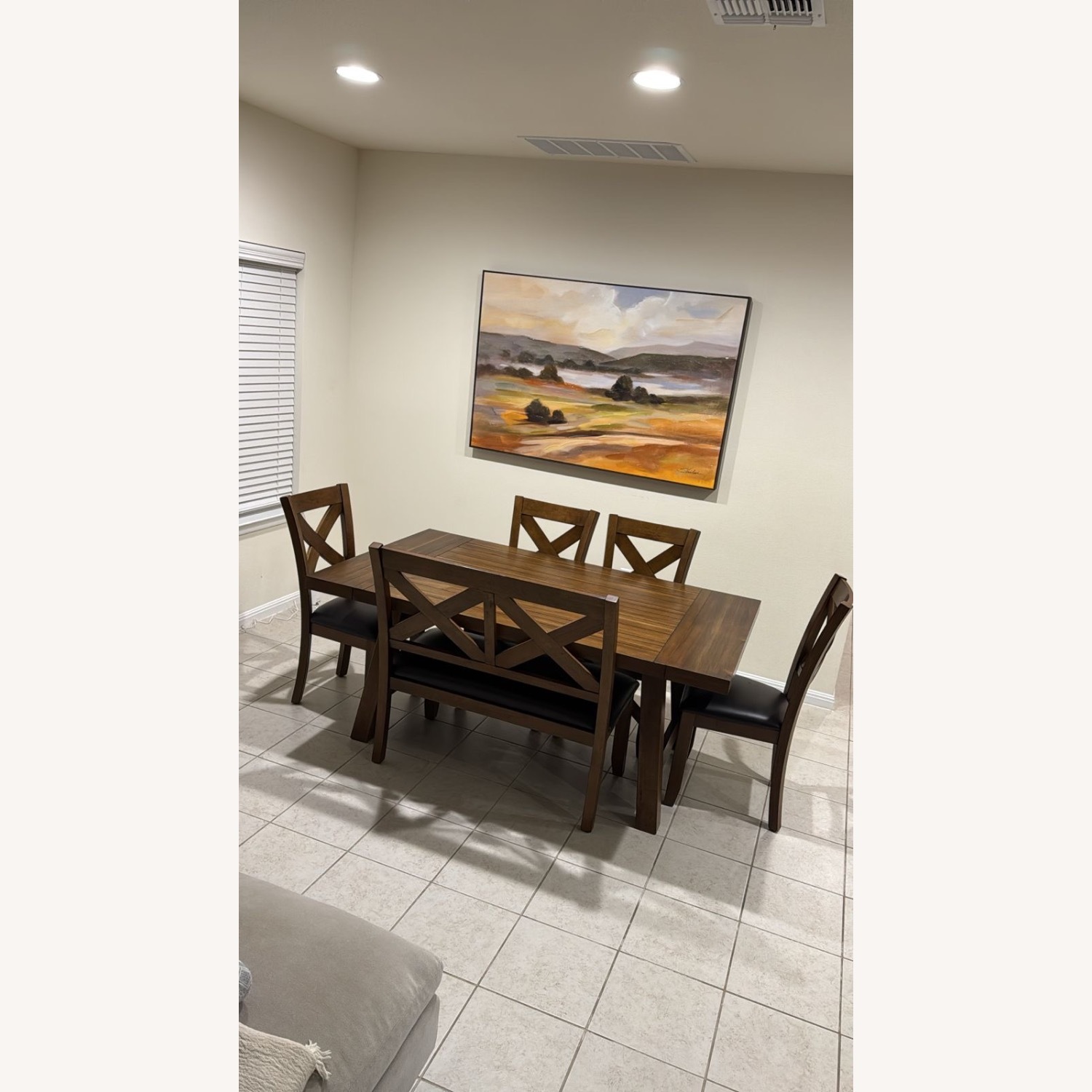 Acorn Cottage Brown 5 Pc Dining Room With X-back Chairs - image-2