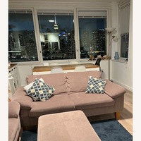 Light Brown Fabric 2 Seater Sofa