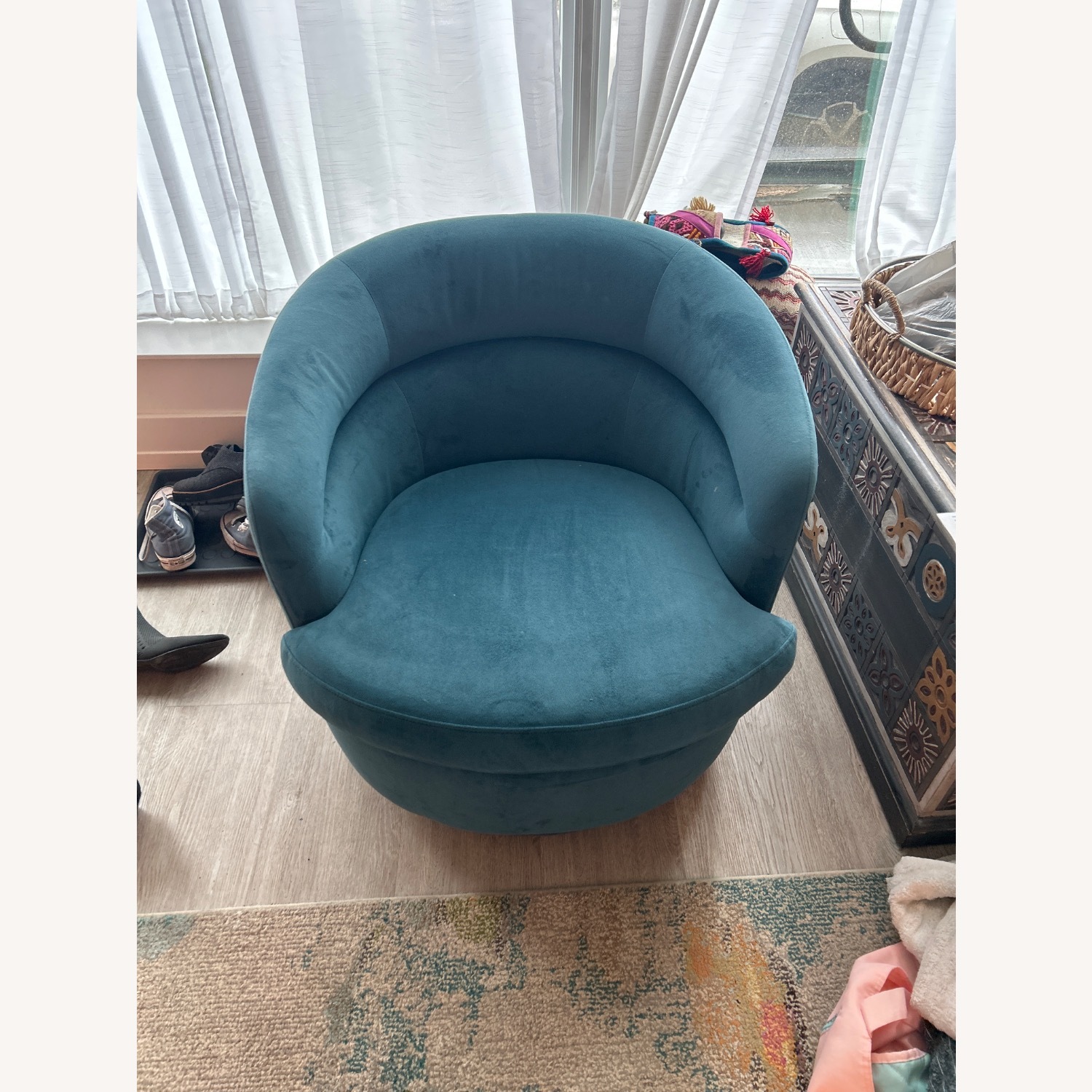 West Elm Viv Blue Accent Chair - image-2