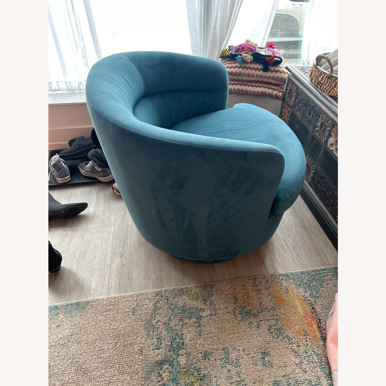 West Elm Viv Blue Accent Chair - image-3