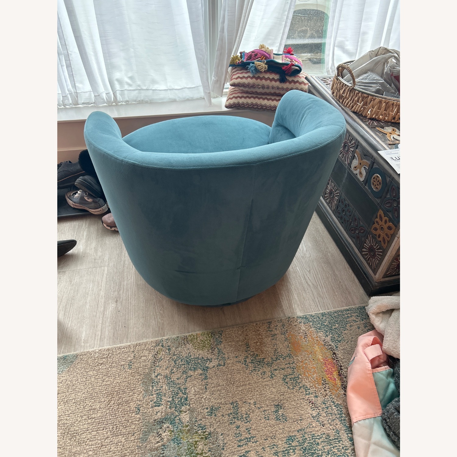 West Elm Viv Blue Accent Chair - image-4