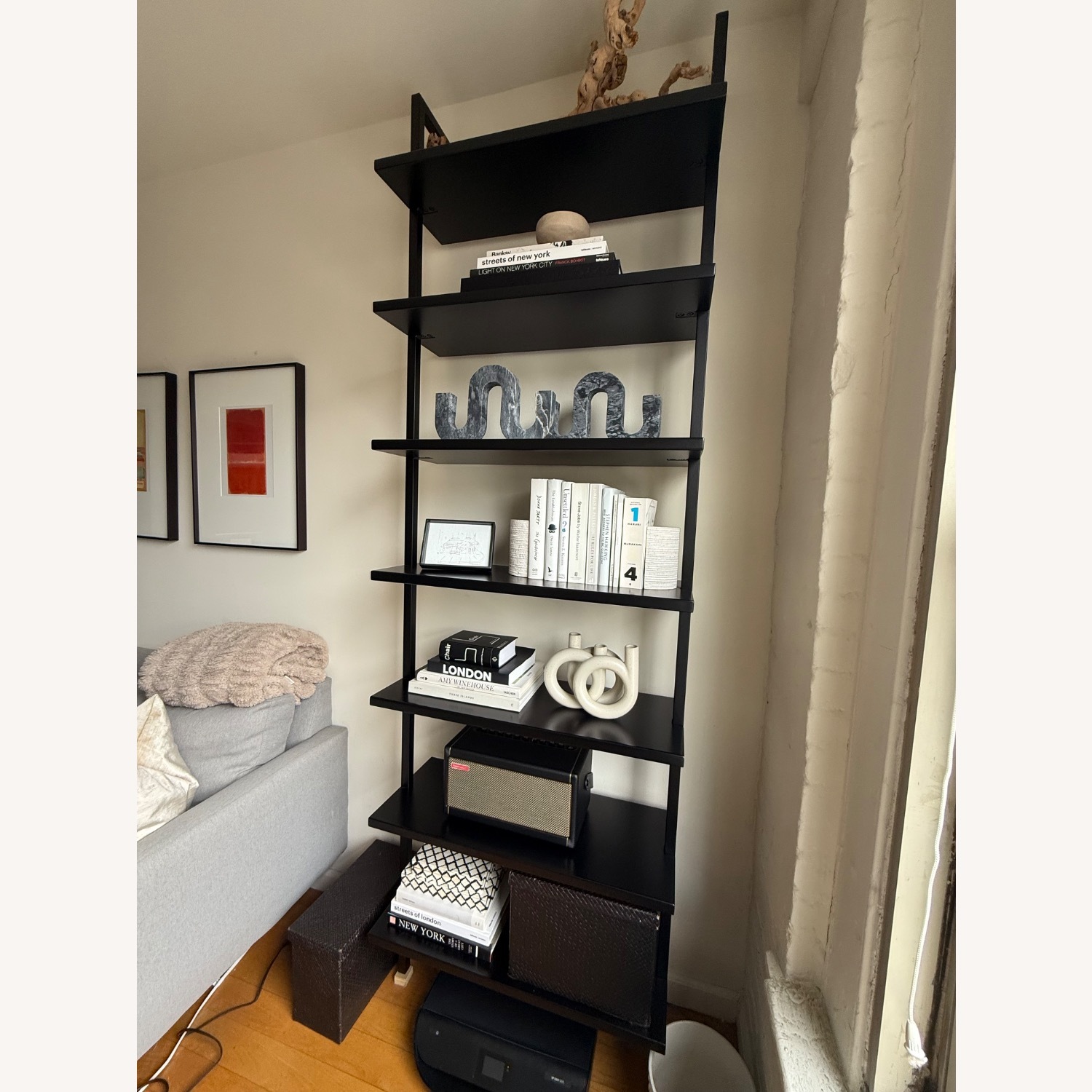 CB2 Stairway 96" Black Metal Wall Mount Bookcase - image-5