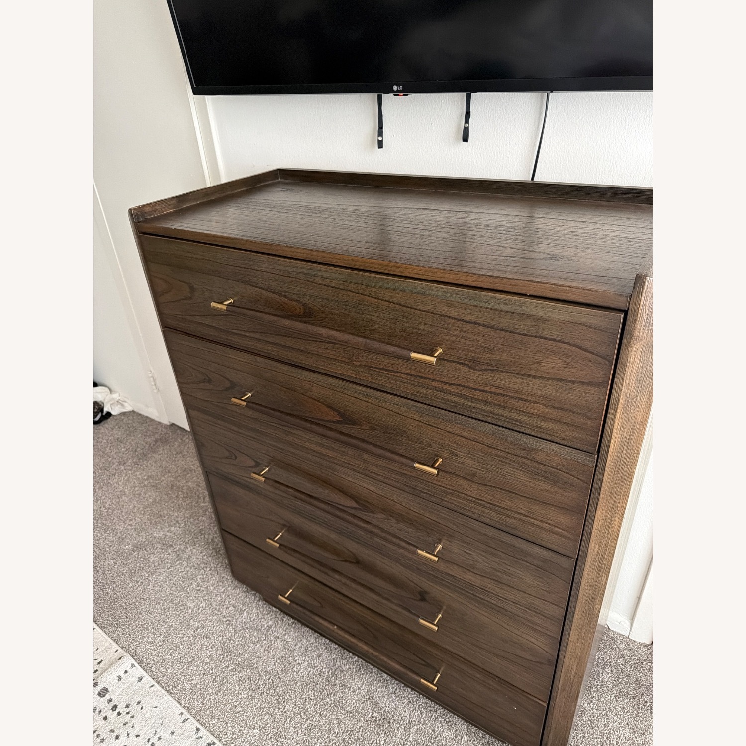 Bob's Discount Furniture Dark Brown Wood Dresser - image-1