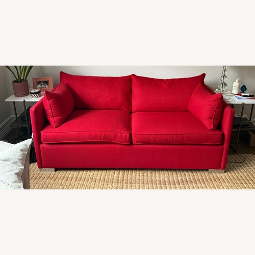 Used CB2 Dose Red Fabric Sleeper Sofa (Queen) for sale on AptDeco