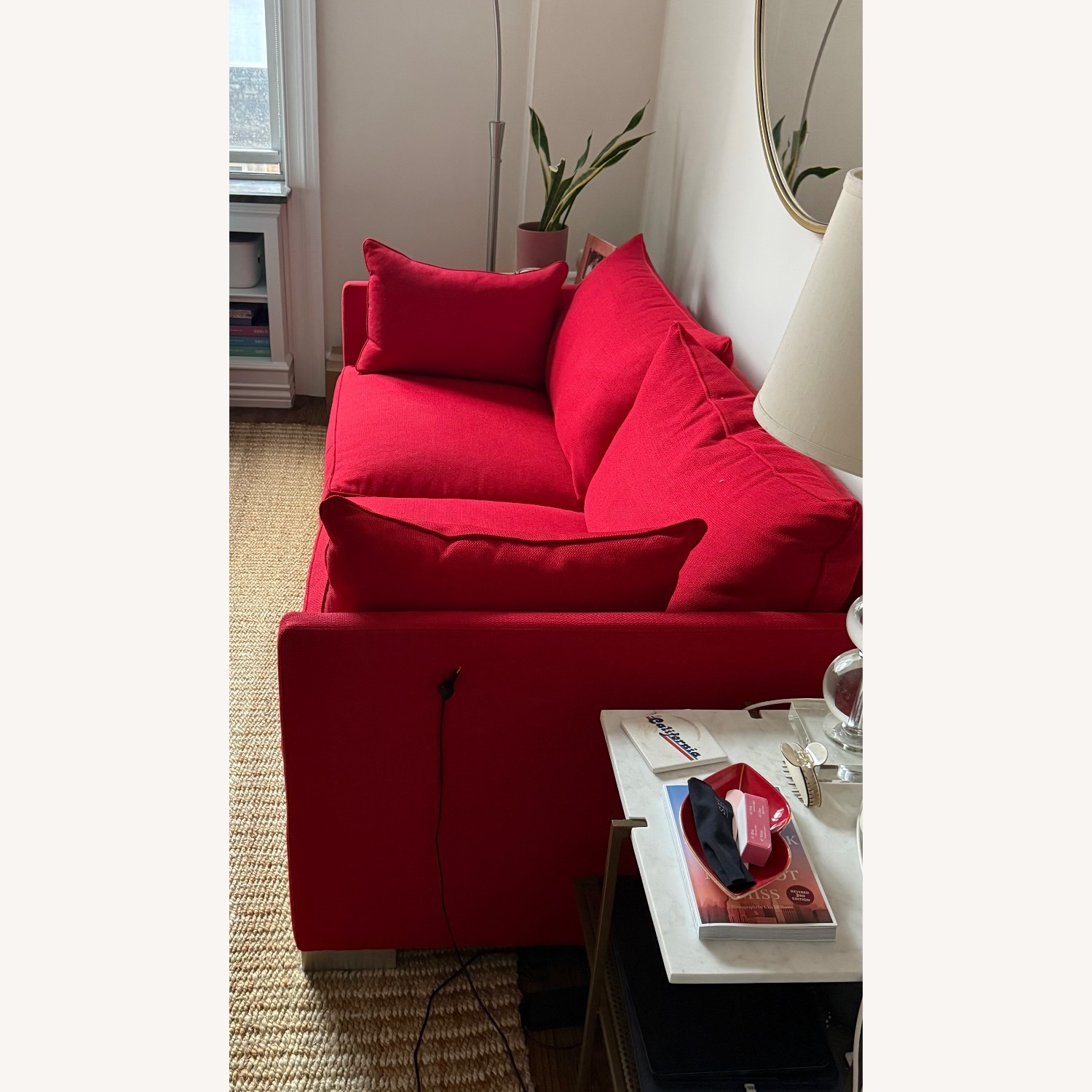 CB2 Dose Red Fabric Sleeper Sofa (Queen) - image-3