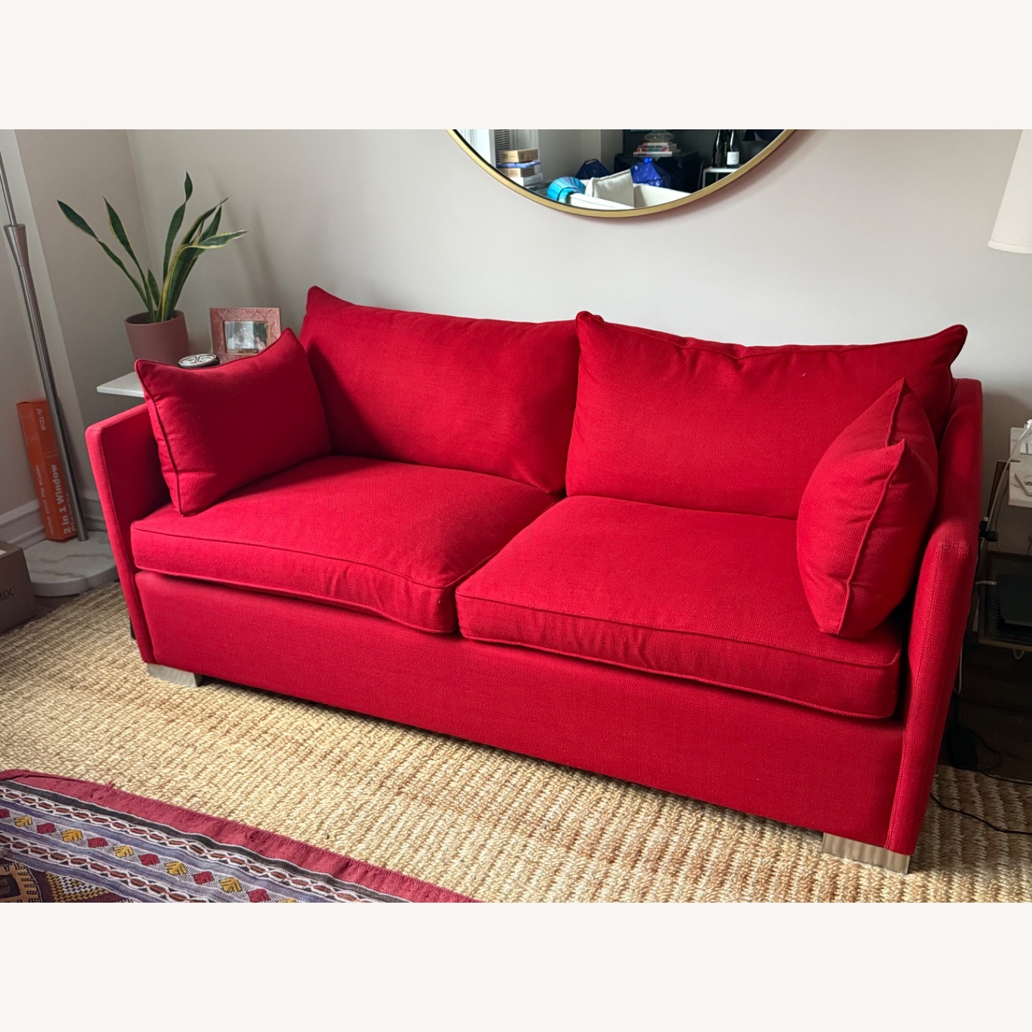 CB2 Dose Red Fabric Sleeper Sofa (Queen) - image-2