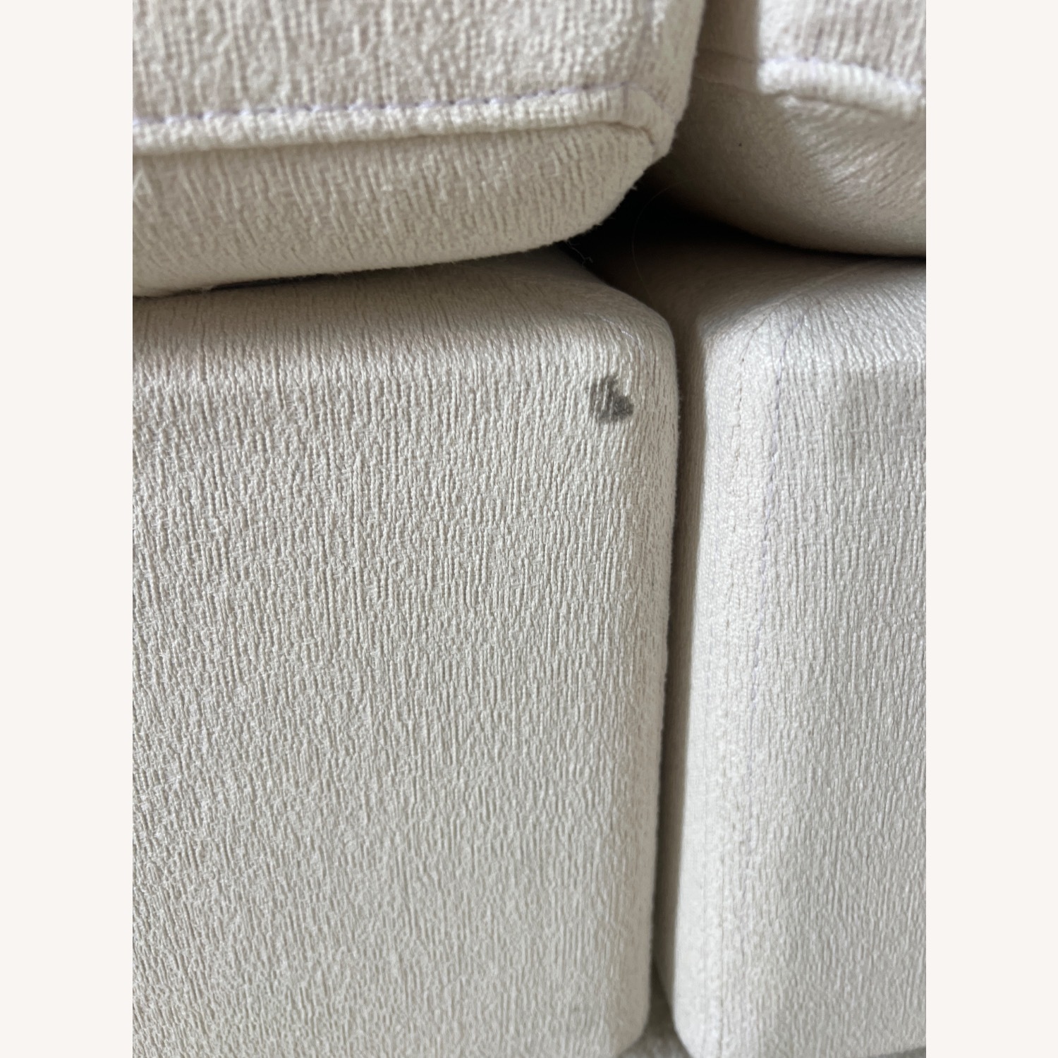 White Fabric 3+ Piece Sectional - image-1