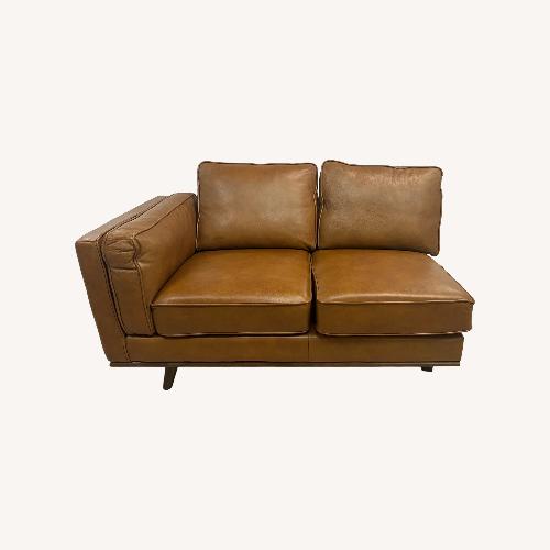 Used AshcroftFurnitureGenuine Leather Partial Sectional for sale on AptDeco
