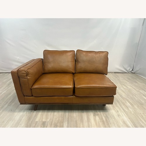 Used AshcroftFurnitureGenuine Leather Partial Sectional for sale on AptDeco