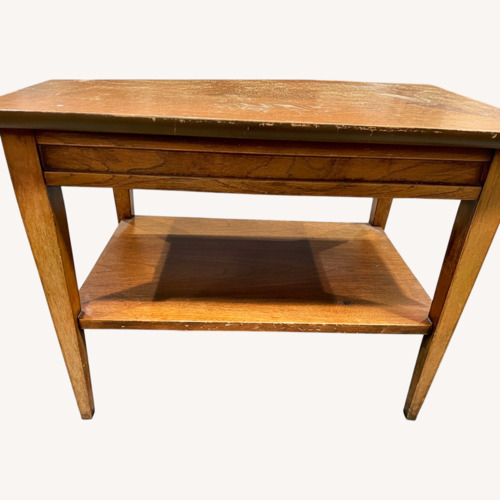 Used Lane Furniture Burl Light Brown Wood Side Table for sale on AptDeco