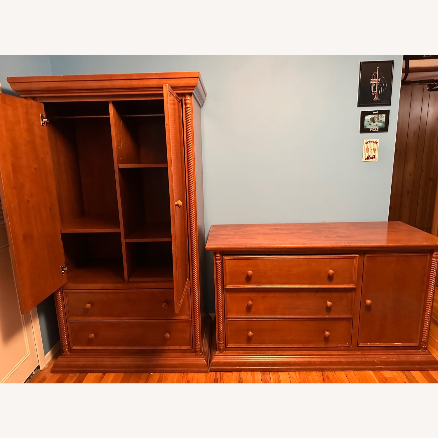 Bellini Natural Wood Armoire - image-2