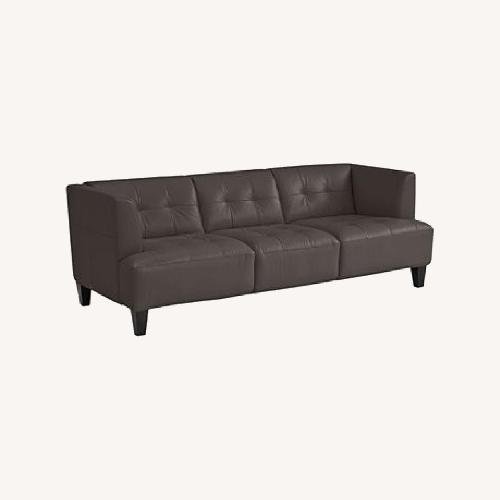 Used Macy's Alessia Dark Brown Leather 3+ Seater Sofa for sale on AptDeco