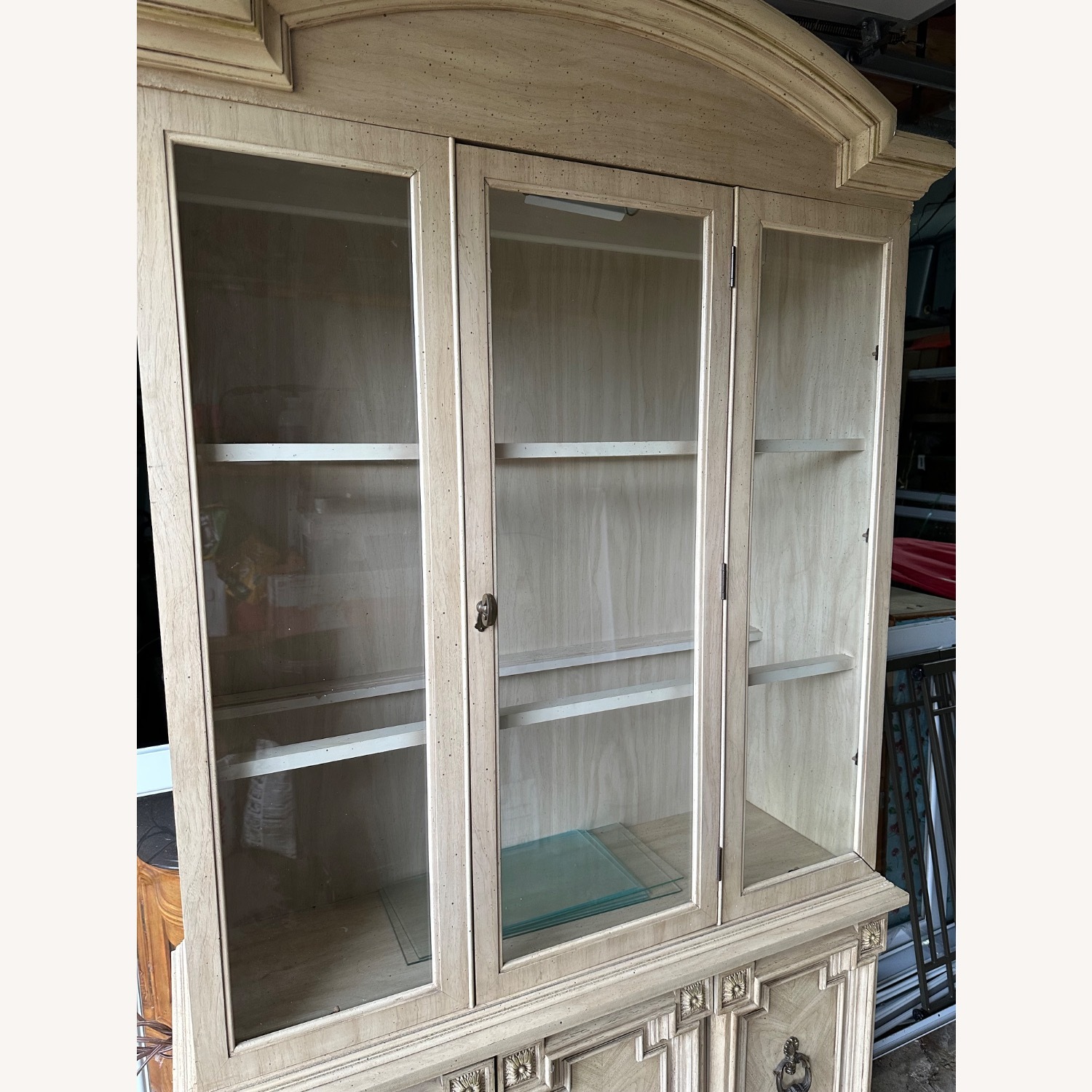 Vintage/Antique White Wood Curio Cabinet - image-6