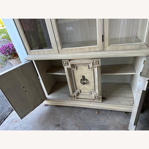 Used Vintage/Antique White Wood Curio Cabinet  for sale on AptDeco