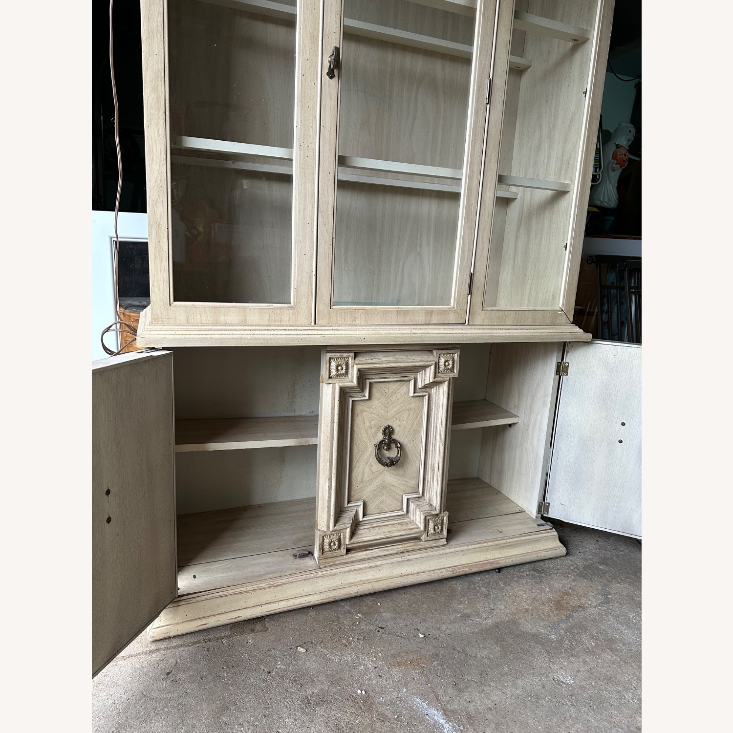 Vintage/Antique White Wood Curio Cabinet - image-8