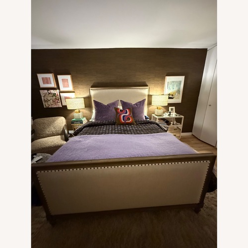 Used Restoration Hardware Maison Fabric Panel Bed With Footbed for sale on AptDeco