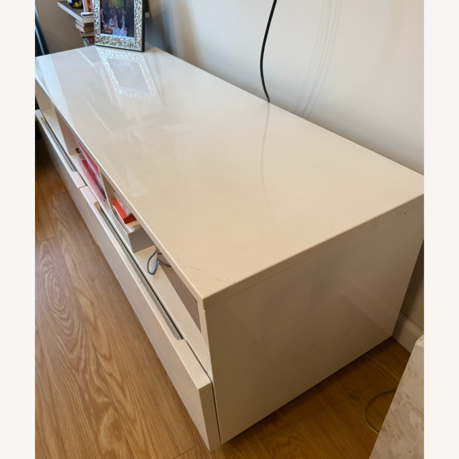 CB2 Chill White Wood Media Storage - image-2