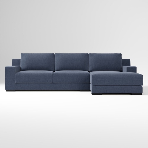 Used West Elm Dalton Blue Fabric 2 Piece Sectional for sale on AptDeco