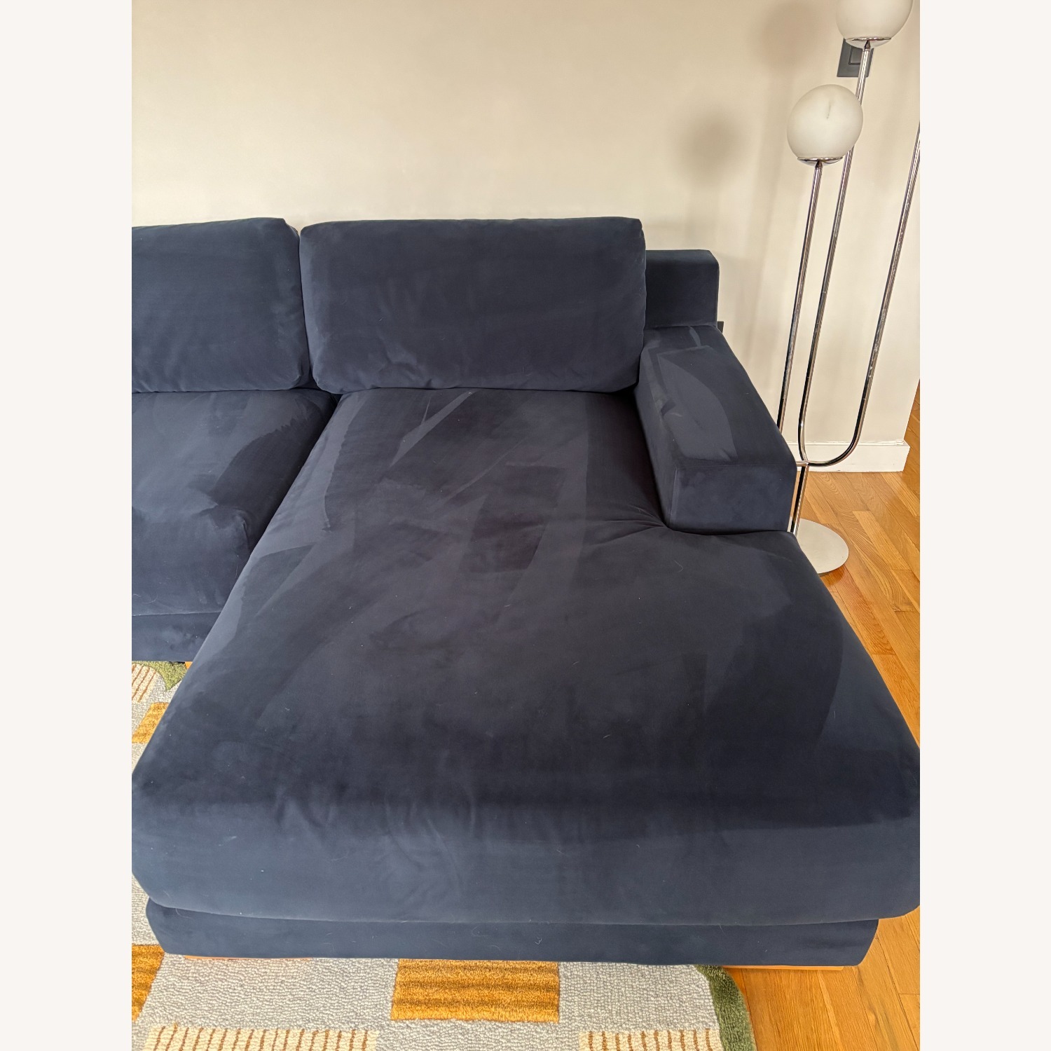 West Elm Dalton Blue Fabric 2 Piece Sectional - image-4