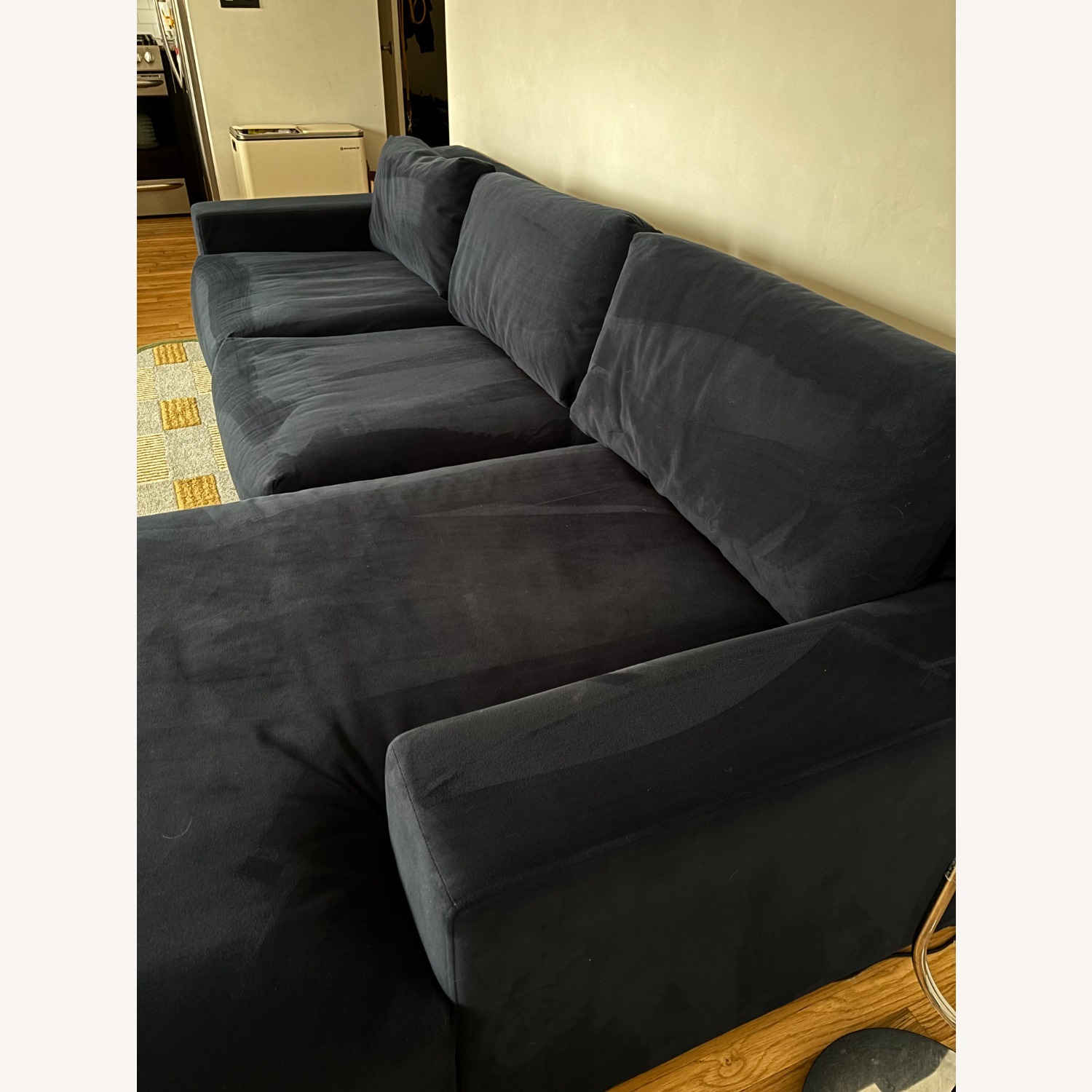 West Elm Dalton Blue Fabric 2 Piece Sectional - image-5