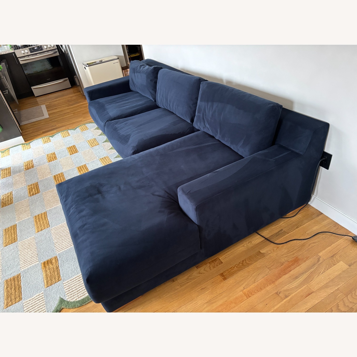 West Elm Dalton Blue Fabric 2 Piece Sectional - image-6