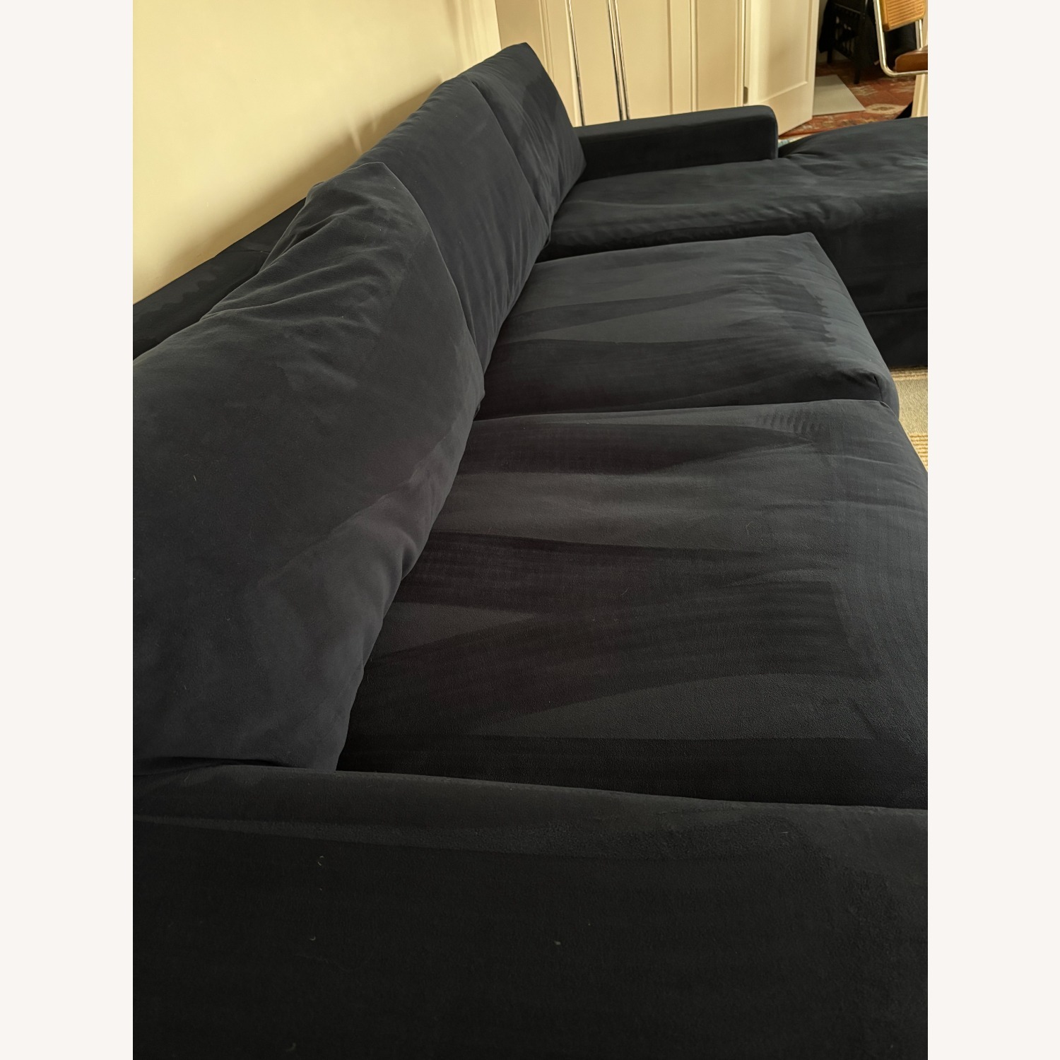 West Elm Dalton Blue Fabric 2 Piece Sectional - image-3